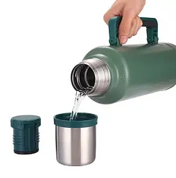 Термос OldBro з ручкою 304 Stainless steel ударостійкий зелений 1 л - мініатюра 2