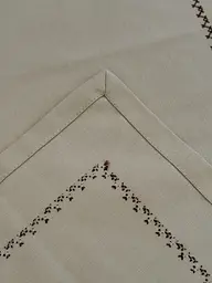 Ранер Ecotton Duck White з коричневою вишивкою 45 х 170 см (25259) - мініатюра 3