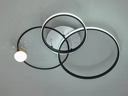 Стельова люстра LED Diasha MX2987-3L WH+BK Rings, 55W, біло-чорний, сучасний стиль для коридору, спальні, вітальні - мініатюра 3