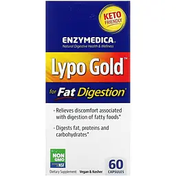 Ферменти для засвоєння жирів Enzymedica Lypo Gold For Fat Digestion 60 капсул - мініатюра 2