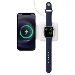 БЗП Wireless Charger with Magsafe 2in1 for Apple (AAA) (box) White - мініатюра 5