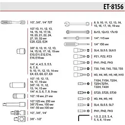 Набір інструментів Intertool ET-8156 156шт [85186] - мініатюра 9