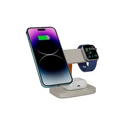 Зарядний пристрій Canyon wireless charger HEXAGON WCS-310 3in1 LightGrey/Orange (CNS-WCS310LGOR) - мініатюра 5