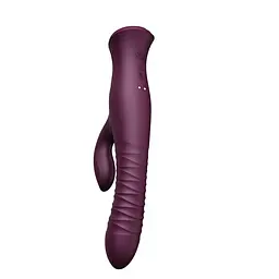 Пульсатор-кролик з вібрацією Zalo Mose Velvet Purple, нагрівання до 42°, кристал Swarovski - мініатюра 6