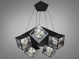 Люстра світлодіодна Diasha 6188-5 Loft, 5 плафонів, 20W, чорний, мінімалізм, модерн - мініатюра 2