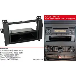 Перехідна рамка Mercedes-Benz Vito, Viano, Sprinter, W639, W169, W245 ACV 281190-18 - мініатюра 6