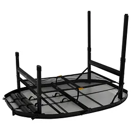 Складний стіл Bo-Camp Woodbine Oval 100x70 cm Black/Wood look (1404185), Коричневий - мініатюра 5