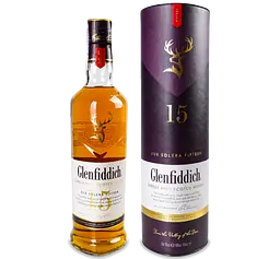 Віскі Glenfiddich Single Malt Scotch, 15 років, 40%, 0,7 л (476802)