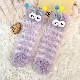Шкарпетки дитячі смугаста гусениця бузкова One Size 4286
