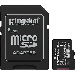 Карта пам'яті Kingston microSDXC Canvas Select Plus 1TB Class 10 UHS-I U3 V30 А1 + SD адаптер (SDCS3/1TB) [145075]