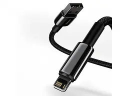 Кабель Baseus Tungsten Gold Fast Charging Data Cable USB to Lightning 2.4A 1m Black - мініатюра 2