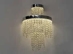 Настінний кришталевий світильник Diasha 376-BCH LED-модель у хромі, потужність 28 Вт, висота 45 см