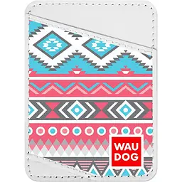 Холдер для карток Waudog Design Етно, шкіра, 9,5х7 см, білий