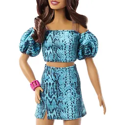 Лялька Barbie Модниця у бірюзовому вбранні з анімалістичним принтом (JJN63) - мініатюра 5