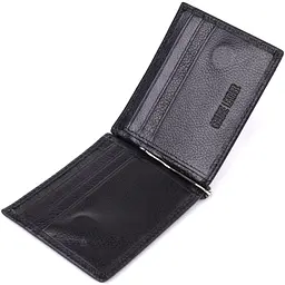 Чоловічий гаманець із металевим затискачем з натуральної шкіри ST Leather 23092 чорний - мініатюра 5
