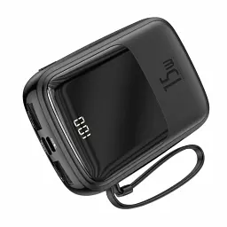 Power Bank Baseus Qpow Digital Display 10000mAh 15W with Lightning Cable (PPQD050101) Black EU - мініатюра 3