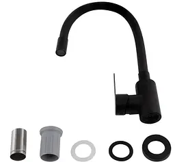 Змішувач для кухні Brinex Pure 015F3 з гнучким виливом Black Matt BRIPUR015F3BLM - мініатюра 3