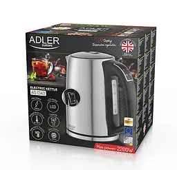 Металевий чайник з дисплеєм і контролем температури Adler AD 1340 1,7 л - мініатюра 4