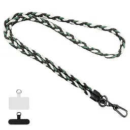 Плетений шнурок (5мм) 120см Dark Green / Black / White