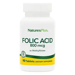 Вітаміни та мінерали Natures Plus Folic Acid 800 mcg, 90 таблеток