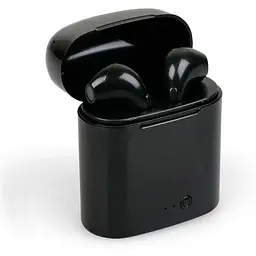 Бездротові навушники TWS Bluetooth i7S з боксом для зарядки Black (au006-hbr) - мініатюра 2