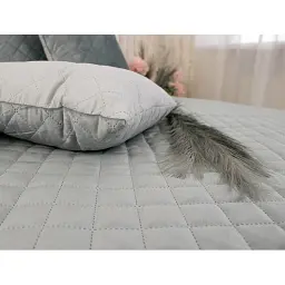 Двостороння декоративна подушка Руно Velour Dark grey ромб 40х40 см темно-сіра - мініатюра 4