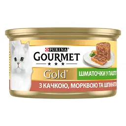 Уцінка. Вологий корм для котів Gourmet Паштет з качкою, морквою та шпинатом 85 г - мініатюра 3