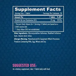 Вітамін В6 Haya Labs Vitamin B6 25 мг 90 таблеток - мініатюра 3