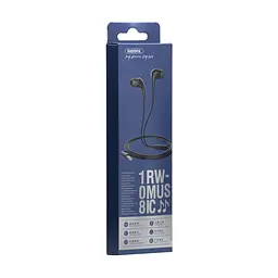 Дротові навушники Remax Music Call Wired RW-108, 3.5mm, 1.2m, black - мініатюра 2