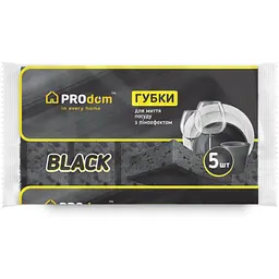 Губка кухонна Prodom BLACK пориста 5 шт.