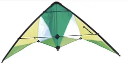 Спортивний трюковий повітряний змій Schildkröt Stunt Kite 133 133×60 см двостропний зелено-жовтий (SKU-187)