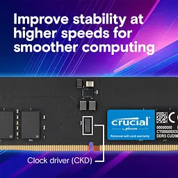 Модуль пам'яті Crucial DDR5 64GB 6400Mhz CUDIMM (CT64G64C52CU5) - мініатюра 3