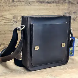 Чоловіча шкіряна сумка GS 23*21*6 см коричнева (КЛ 001 кор) 200 - мініатюра 5