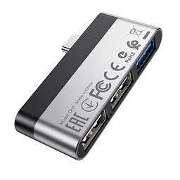 Мульти адаптер хаб Borofone DH1 3в1 Type-C to USB 3.0 F/ 2 USB 2.0 F - мініатюра 5