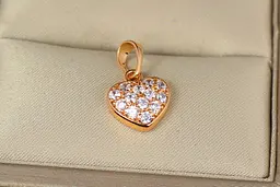 Кулон Xuping Jewelry сердечко з каменями в обідку без ланцюга золотистий