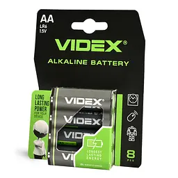 Батарейка лужна Videx LR6/АА 8шт BLISTER CARD VIDEX (23483-000)