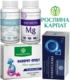Програма для чоловічого здоров'я, Фаворит прост, Цинк, Магній Р.К , Фітосвічки Простарин N "Рослина Карпат" - мініатюра 1