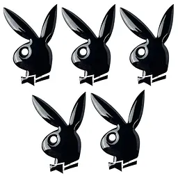 Наліпка Playboy Об'ємна Велика 60 x 50 мм Чорні 5 шт