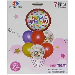 Набір повітряних кульок Happy birthday 1212-12 Червоний (2000990673794)
