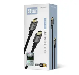 Кабель HDMI Colorway CB-HD089BK UHD v2.1 8K 48Gbit HDR Ethernet ARC 3м - мініатюра 5