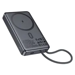Батарея універсальна HOCO 10000 mAh Origen Dual PD/20W Magnetic with cable Type-C Metal Gray (Q44 / 714983) - мініатюра 4