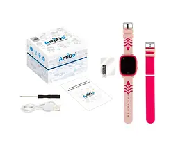 Дитячий смарт-годинник Amigo GO005 4G WIFI Thermometer Pink Рожеві - мініатюра 9