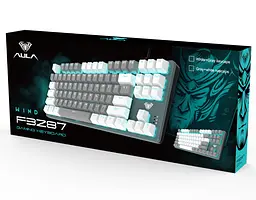 Механічна ігрова клавіатура Aula Mechanical F-3287 White-Grey Keycap KRGD Blue - мініатюра 8