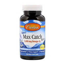 Жирные кислоты Carlson Рыбий жир для подростков, Омега-3, 500 мг, Teen's Max Catch (CL18410)