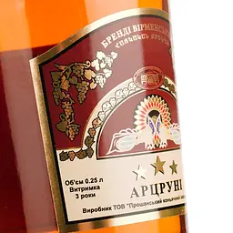 Бренді Proshyan Арцруні 3 роки 40% 0.25 л - мініатюра 3