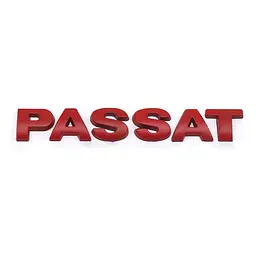 Емблема напис Passat метал (прямі літери) 115х16 мм Червона на скотчі 17803 - мініатюра 2