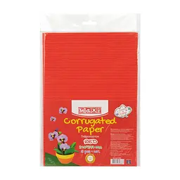 Кольоровий картон Maxi A4 Гофрокартон 21х29,7 см червоний (MX61888)