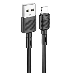 Кабель для iPhone iPad — HOCO X83 Victory charging Lightning cable 1 метр чорний - мініатюра 3