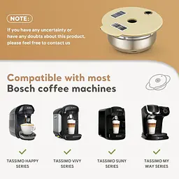 Капсула з нержавіючої сталі багаторазового використання для кавоварки Bosch Tassimo дозування 180 мл - мініатюра 9