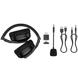 Накладні бездротові навушники W114 Magic +3.5mm+2.4G Black Hoco teh0030640 - мініатюра 3